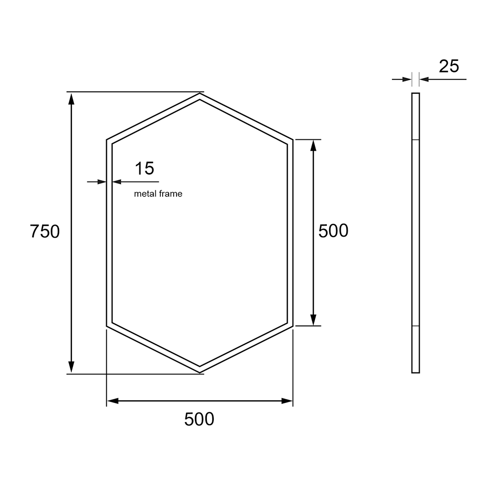 Origins Living Docklands Hexagonal Mirror
