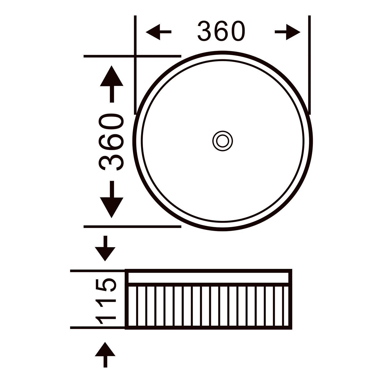 Billy Fluted Matt White Round Countertop Basin - 360mm