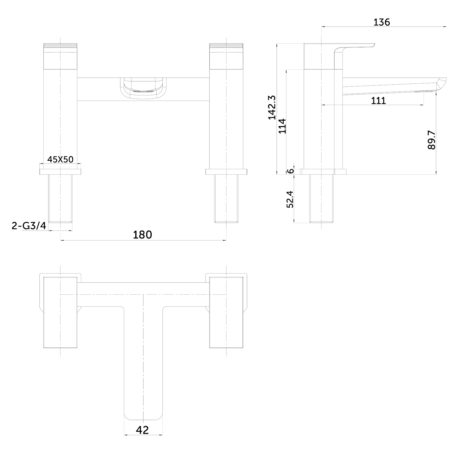 Harbour Status Deck Mounted Bath Filler - Matt Black