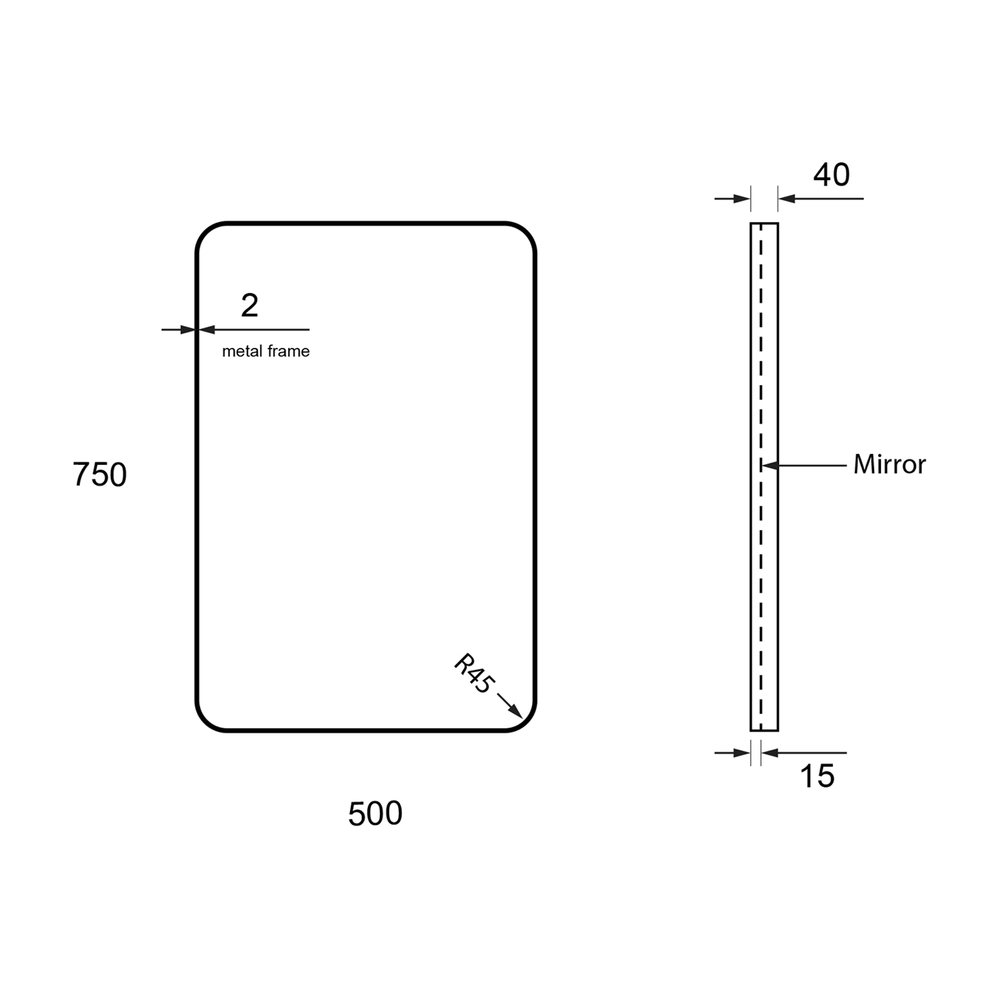 Origins Living City Rectangular Mirror - 500 x 750mm