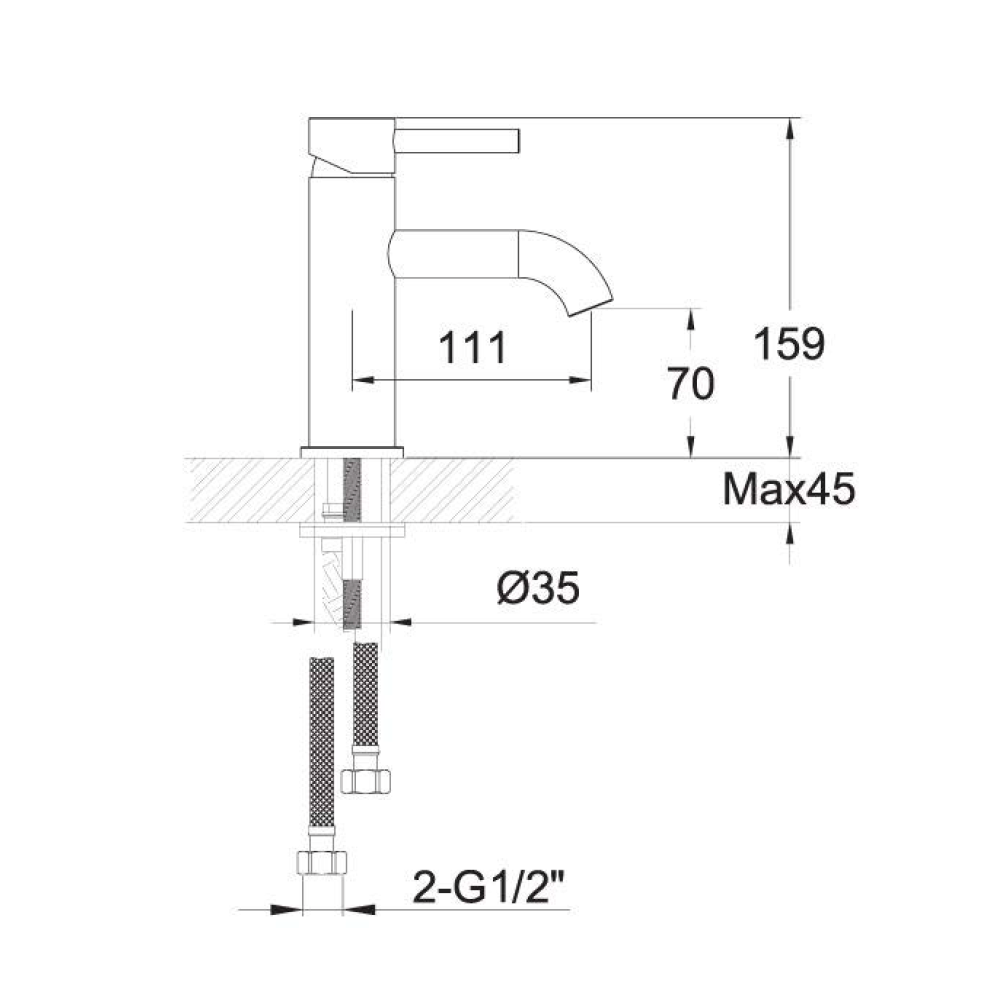 VOS Single Lever Basin Mixer - Brushed Brass