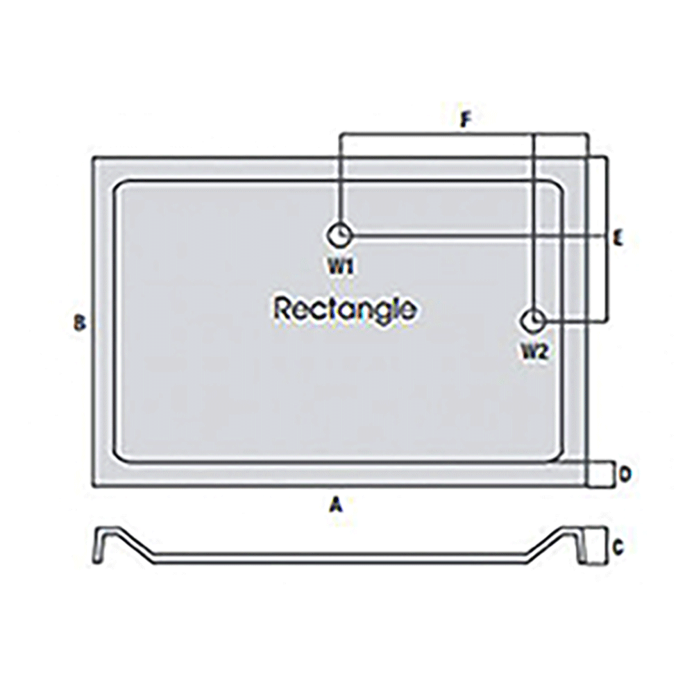 Drench MineralStone Low Profile Rectangular Shower Tray