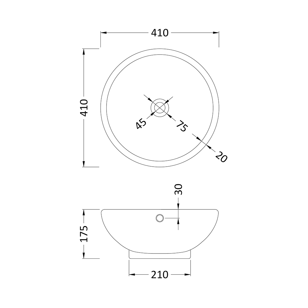 Alana 410mm Round Countertop Basin