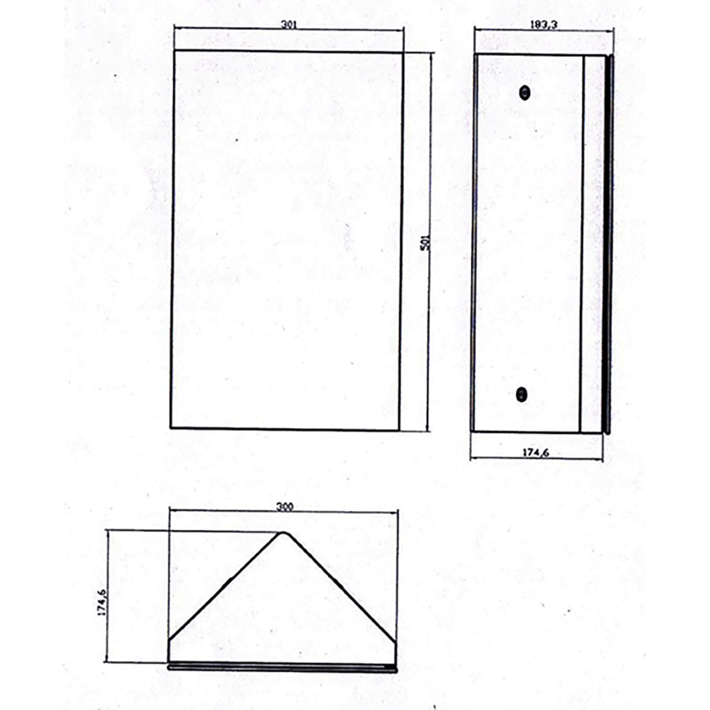 Drench Stainless Steel Mirrored Corner Cabinet - 300 x 500mm