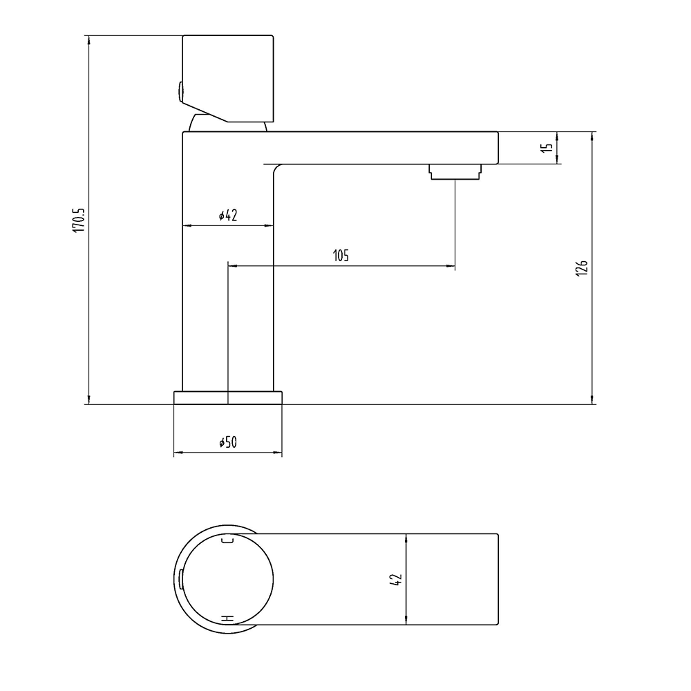 The Tap Factory Vibrance Polished Copper Mono Basin Mixer and Basin Waste - 6 Handle Colours Available